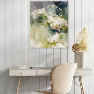 White Abstract Flowers - Wall Art