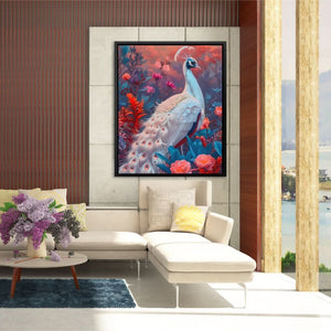 White Guardian - Bird Wall Art in Black Frame