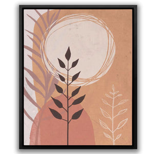 Wild Flowers - Bohemian Beige Canvas Wall Art