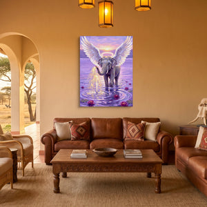 Winged Elephant Ascent - Luxury Wall Art