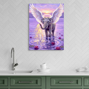 Winged Elephant Ascent โ winged elephant ascent sq green kitchen 1port flush print