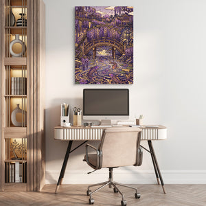Wisteria Garden Bridge โ wisteria garden bridge sq beige office 1port flush print
