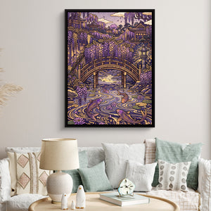 Wisteria Garden Bridge โ wisteria garden bridge sq clock bed 1port framed black