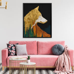 Wolf Amber Contemplation - Luxury Wall Art