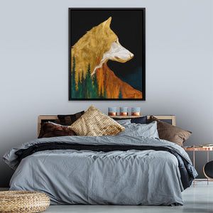 Wolf Amber Contemplation - Luxury Wall Art