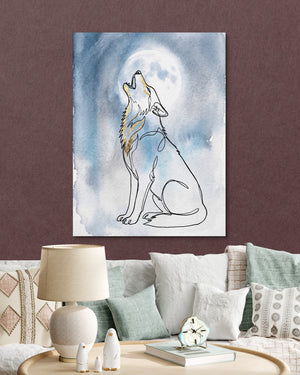 Wolf Howling Moon โ wolf howling moon psd burgundy clock couch 1port flush print