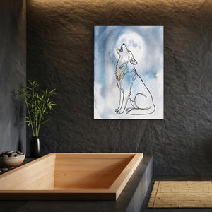 Wolf Howling Moon โ wolf howling moon sq bamboo bathroom 1port flush print