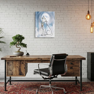 Wolf Howling Moon โ wolf howling moon sq bonsai office 1port flush print