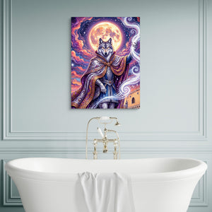 Wolf Moon Weaver — wolf moon weaver sq luxury bathroom wall 1port flush print