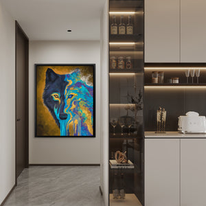 Wolf Turquoise Transformation - Luxury Wall Art