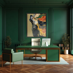 Wolf's Earthen Song - Luxury Wall Art