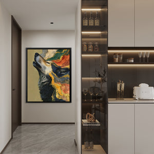 Wolf's Earthen Song - Luxury Wall Art