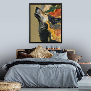 Wolf's Earthen Song - Luxury Wall Art