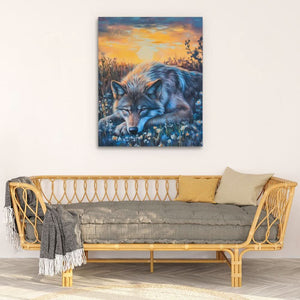 Wolf’s Golden Hour - Luxury Wall Art