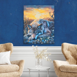 Wolf’s Golden Hour - Luxury Wall Art
