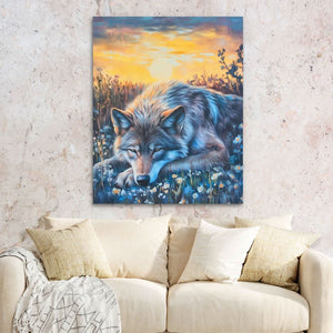 Wolf’s Golden Hour - Luxury Wall Art