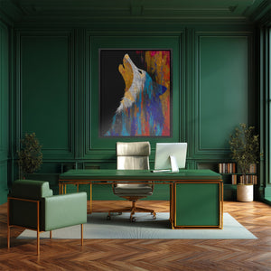 Wolf's Teal Howl - Luxury Wall Art