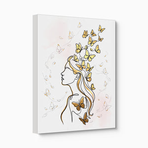 Woman Golden Flight โ woman golden flight angled flush print