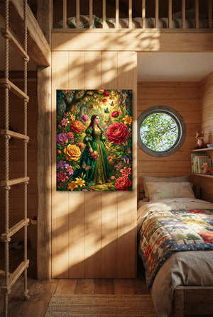 Woman In Bloom — woman in bloom p bedroom with loft area 1port flush print