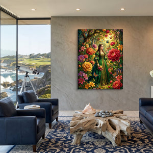 Woman In Bloom — woman in bloom sq coastal views 1port flush print