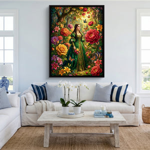 Woman In Bloom — woman in bloom sq cute livingroom 1port framed black