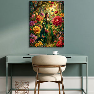 Woman In Bloom — woman in bloom sq green desk 1port flush print