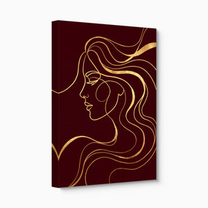 Woman Profile Gold โ woman profile gold angled flush print