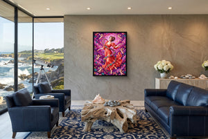 Woman Spiraling Blooms - Luxury Wall Art