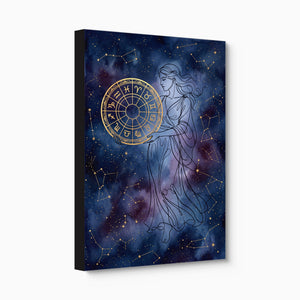 Woman Starry Zodiac โ woman starry zodiac angled flush print