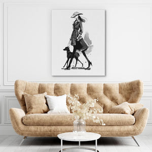 Woman with Dog - Luxury Wall Art