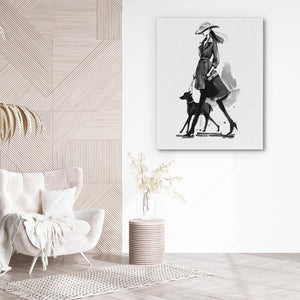 Woman with Dog - Luxury Wall Art