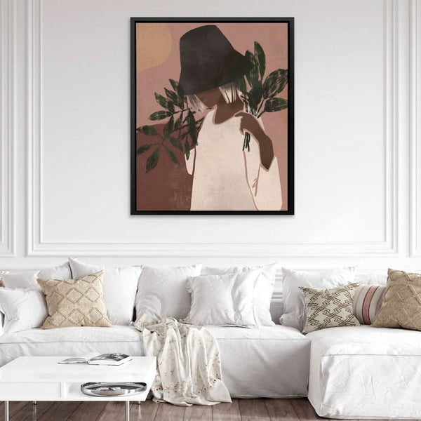 Woman with Plants in a room