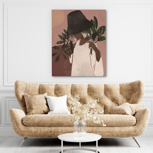 Woman with Plants in a room