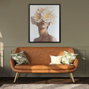 Yellow Flower Woman - Feminine Art for Bedroom
