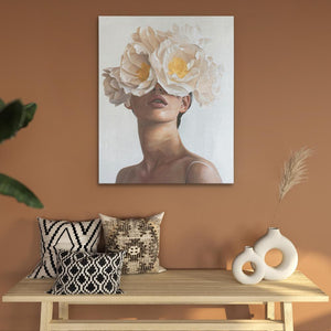 Yellow Flower Woman - Luxury Wall Art