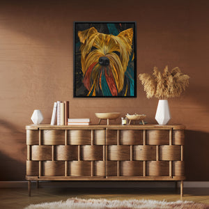 Yorkie Feathered Crown - Luxury Wall Art