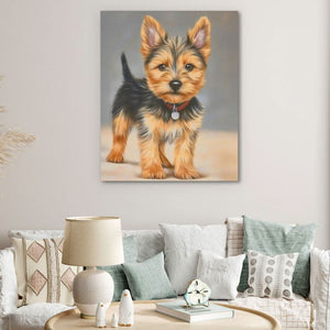Yorkshire Terrier Portrait - Black Entryway Canvas Print
