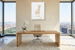 Young Giraffe Smile โ young giraffe smile office with city view 5 1port flush print