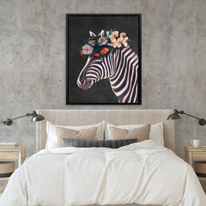 Zebra Floral Hat - Luxury Wall Art