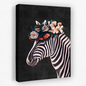 Zebra Floral Hat - Luxury Wall Art