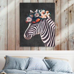 Zebra Floral Hat - Luxury Wall Art