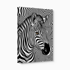Zebra Op Art โ zebra op art angled flush print