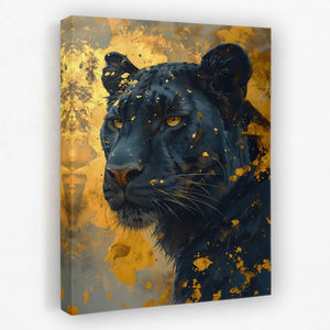 Glimmering Leopard - Animals Canvas Wall Art