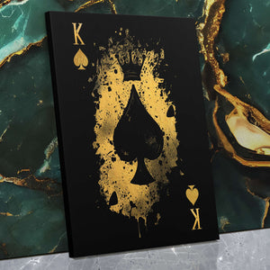 Gold King of Spades - Luxury Wall Art