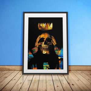 Gold Skull King Semi - gloss Print - Luxury Wall Art