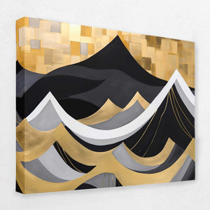 High Seas - Black Gold and White Canvas Wall Art