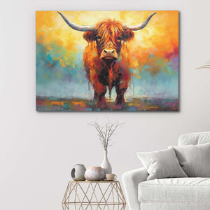Highland Cow's Gaze - Luxury Wall Art