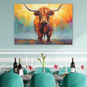 Highland Cow's Gaze - Luxury Wall Art