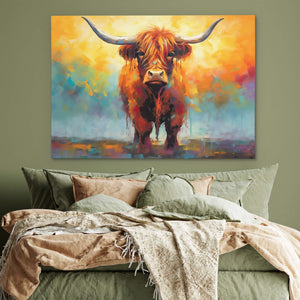 Highland Cow's Gaze - Luxury Wall Art