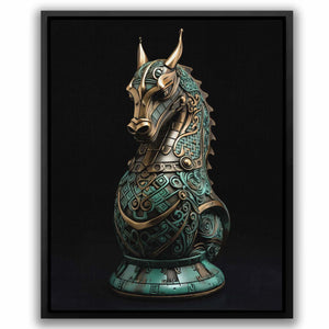 Jade Horse - Gaming Wall Art in Black Frame